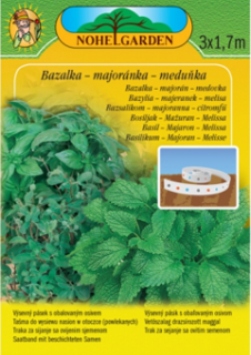 Pásek výsevný Bazalka zelená + Majoránka + Meduňka, 3x1,7m